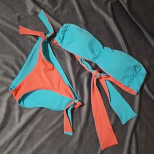 Bright pink/blue reversible bikini!